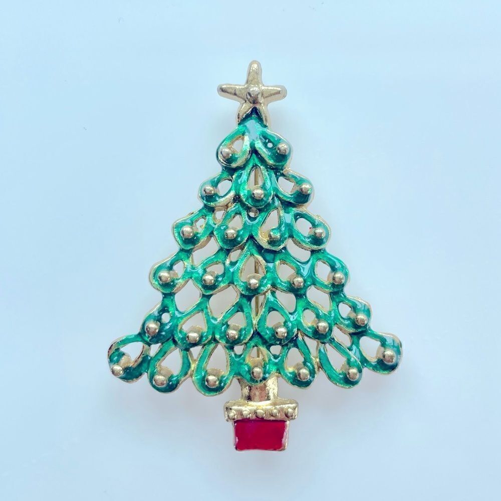 Vintage Christmas Tree Brooch
